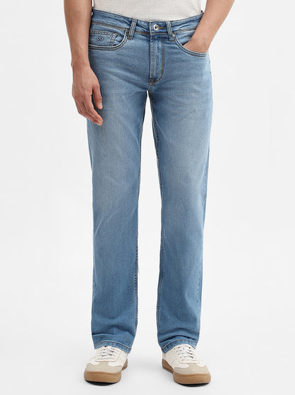 Mid Blue Washed Straight Fit Jeans | JadeBlue