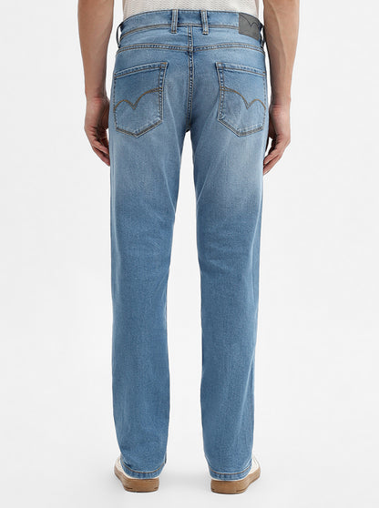 Mid Blue Washed Straight Fit Jeans | JadeBlue