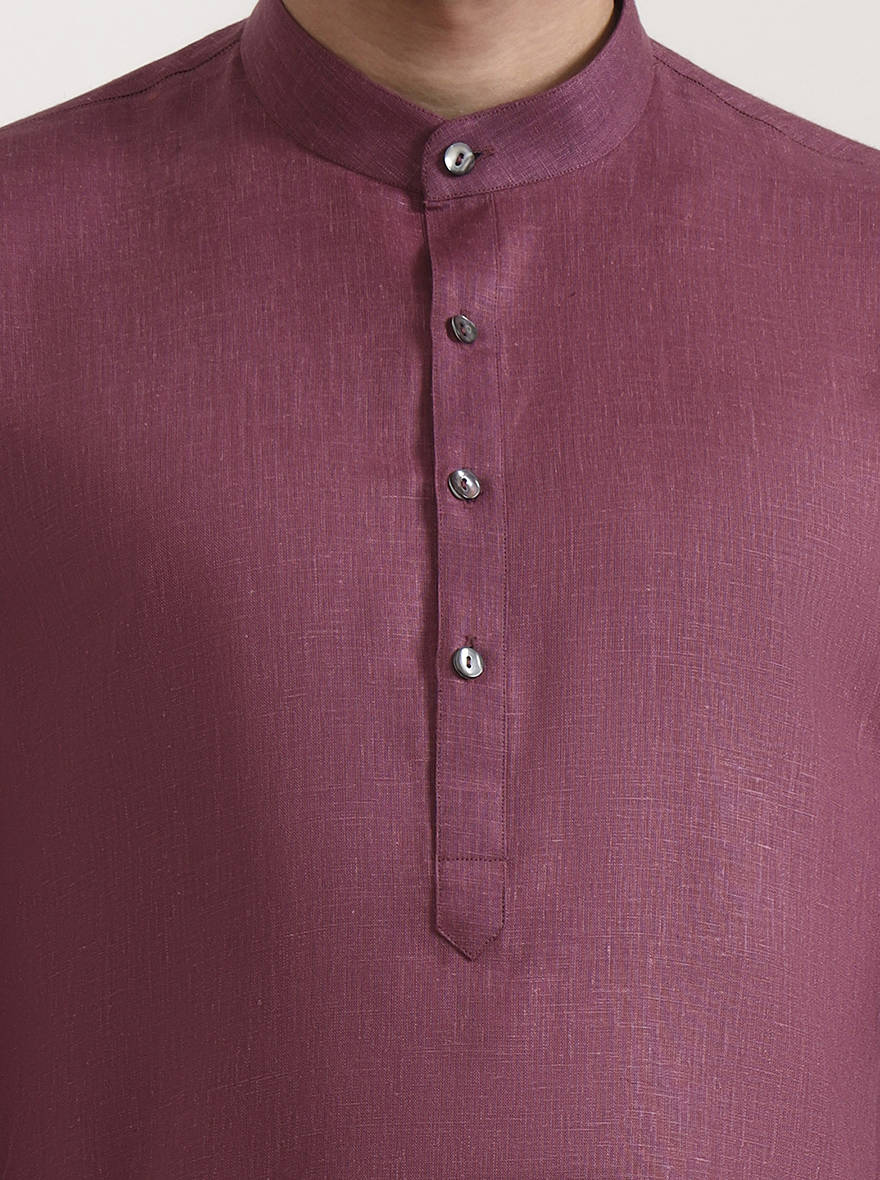 Carrot Pink Solid Modi Kurta | JadeBlue