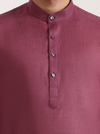 Carrot Pink Solid Modi Kurta | JadeBlue