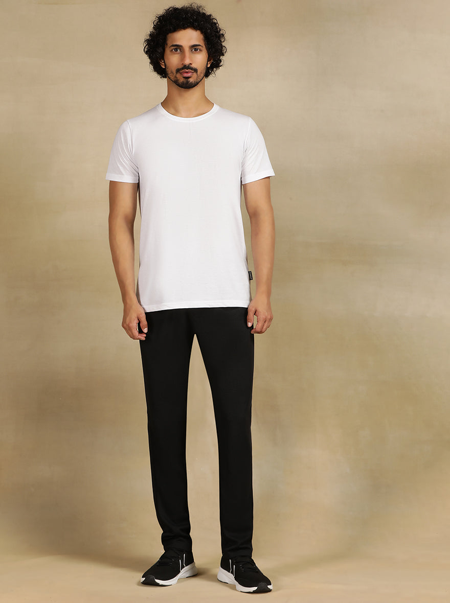 Black Solid Slim Fit Track Pant | Jade Play