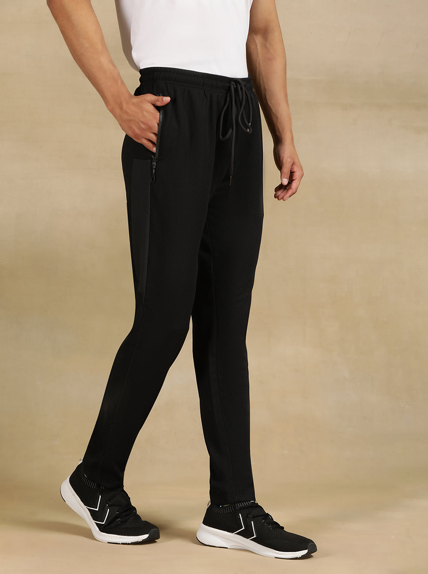 Black Solid Slim Fit Track Pant | Jade Play