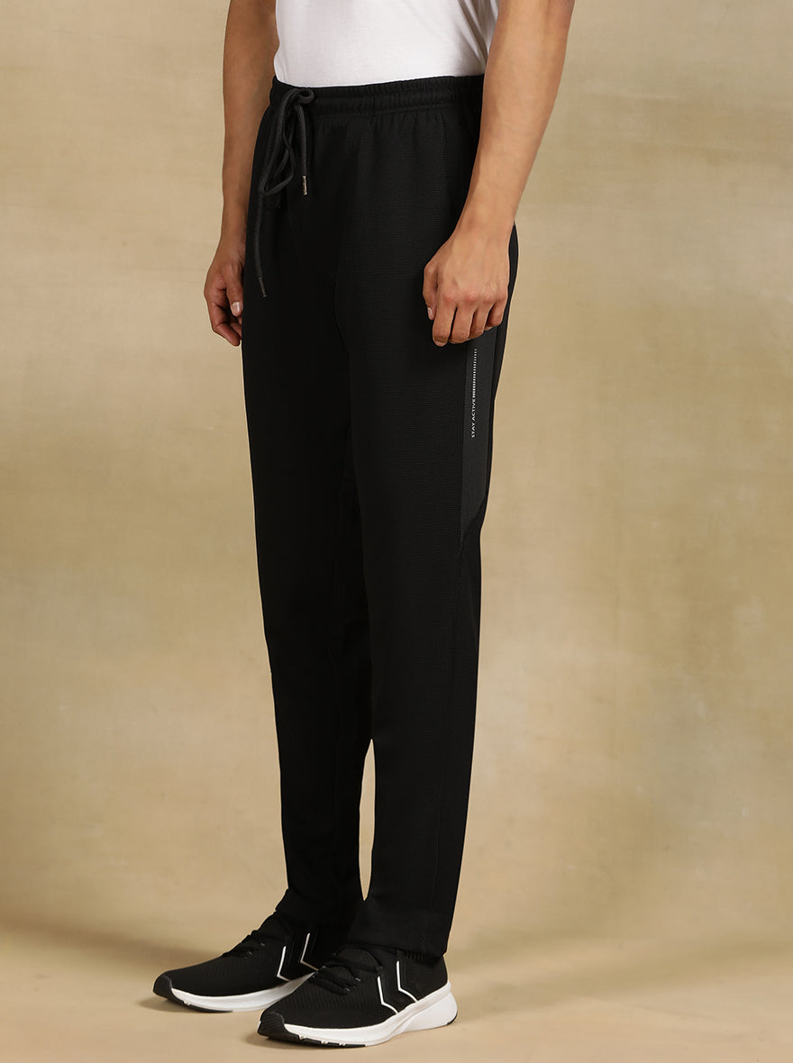 Black Solid Slim Fit Track Pant | Jade Play
