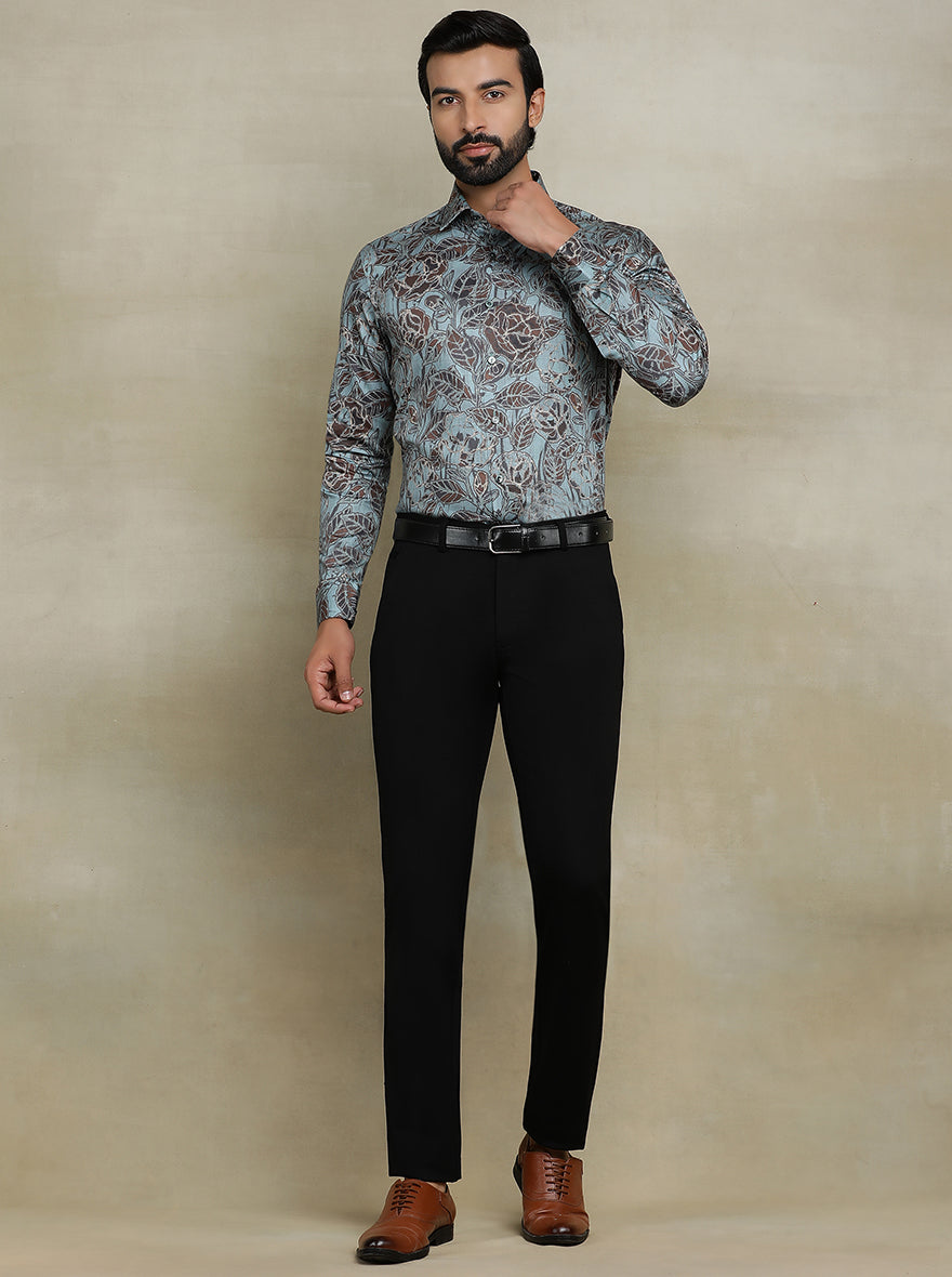 Green Printed Slim fit Party Wear Shirt | Wyre