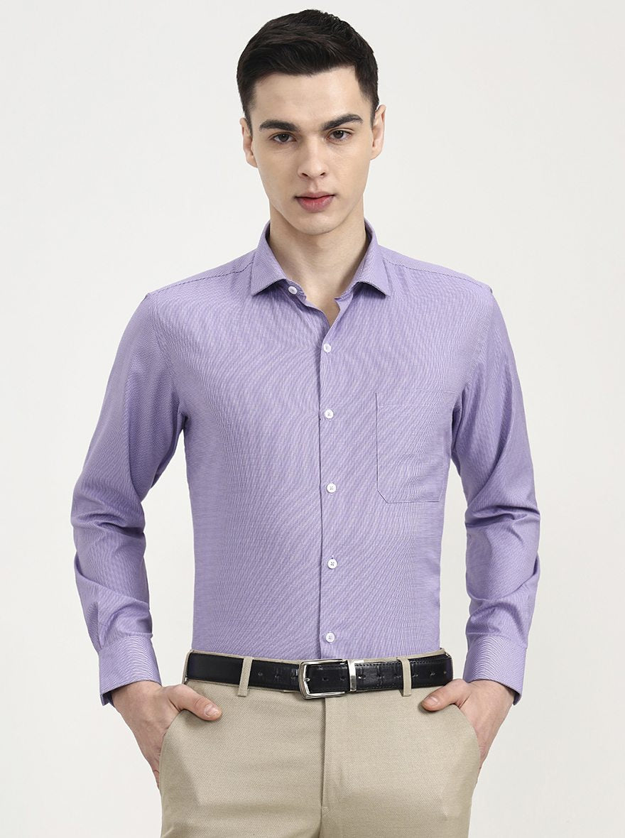Purple Solid Slim Fit Formal Shirt | Greenfibre