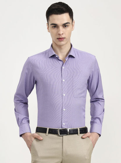 Purple Solid Slim Fit Formal Shirt | Greenfibre