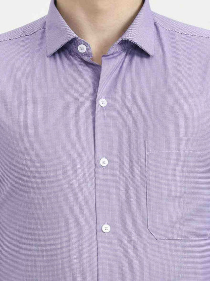 Purple Solid Slim Fit Formal Shirt | Greenfibre