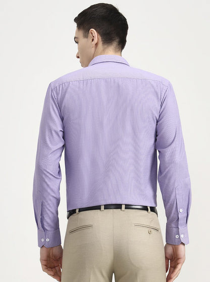 Purple Solid Slim Fit Formal Shirt | Greenfibre