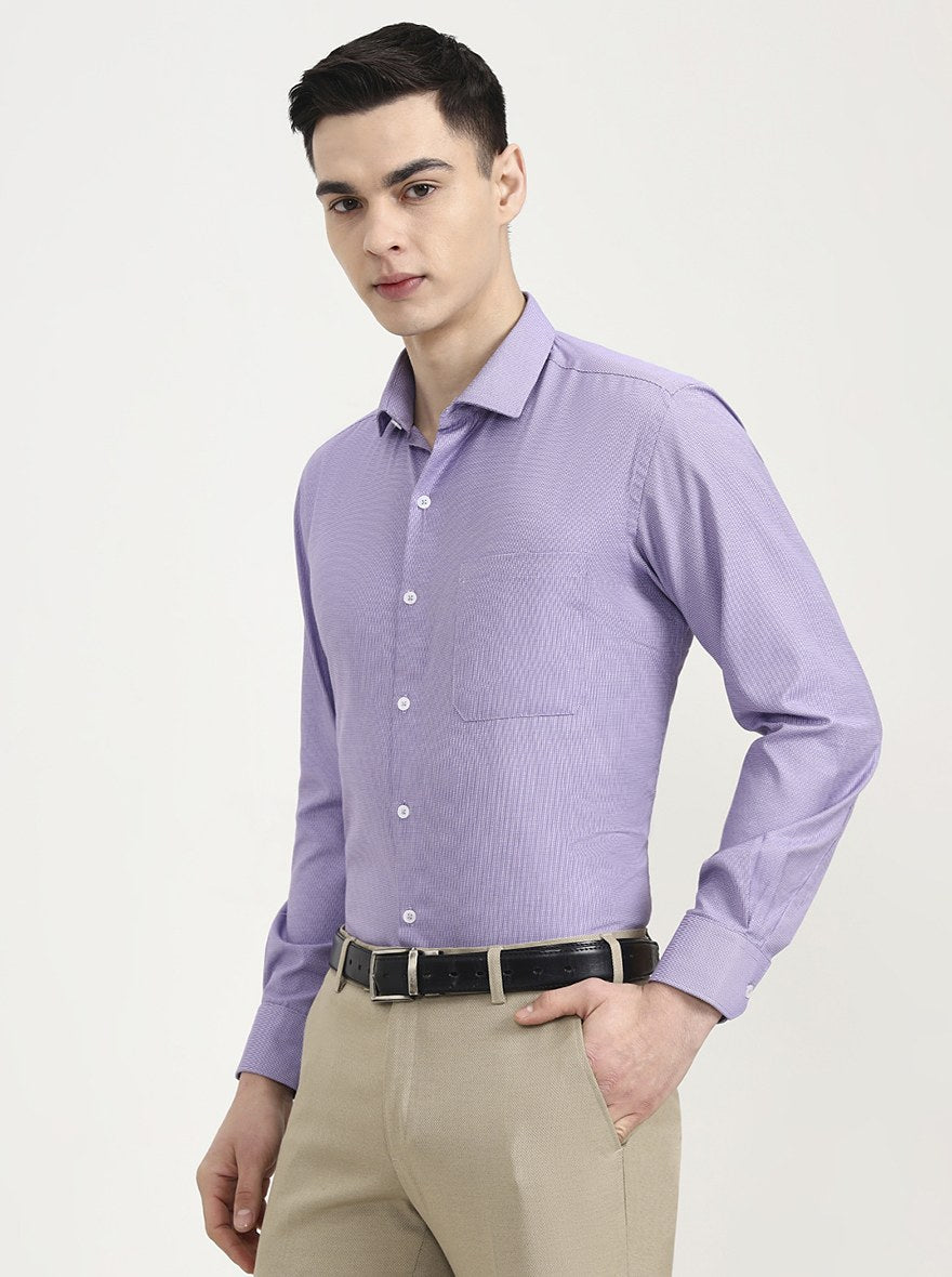 Purple Solid Slim Fit Formal Shirt | Greenfibre