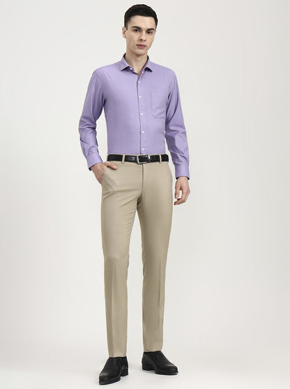 Purple Solid Slim Fit Formal Shirt | Greenfibre