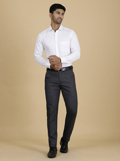 White Solid Slim Fit Formal Shirt | Metal