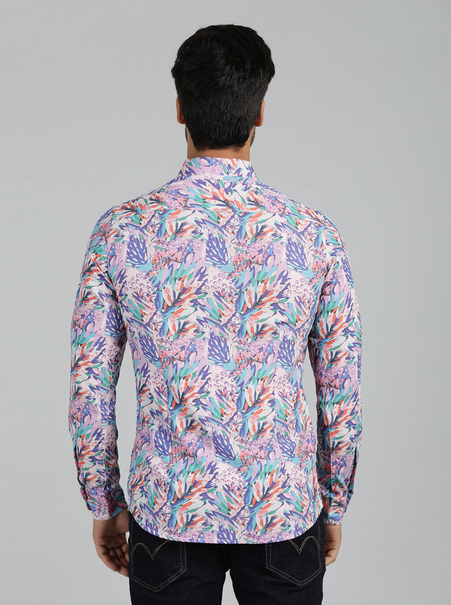 Multicolor Printed Slim Fit Casual Shirt | JadeBlue
