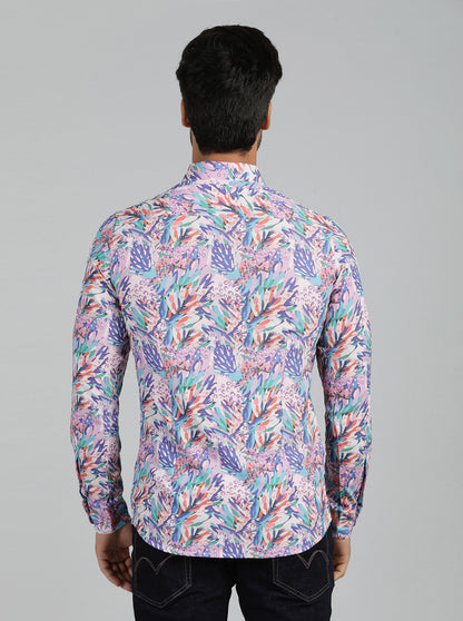 Multicolor Printed Slim Fit Casual Shirt | JadeBlue