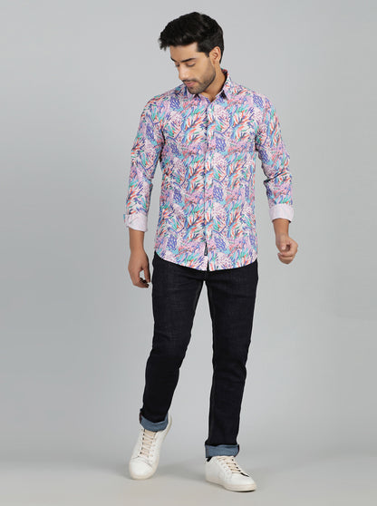 Multicolor Printed Slim Fit Casual Shirt | JadeBlue