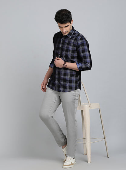 Light Grey Solid Uno Fit Casual Trouser | JadeBlue