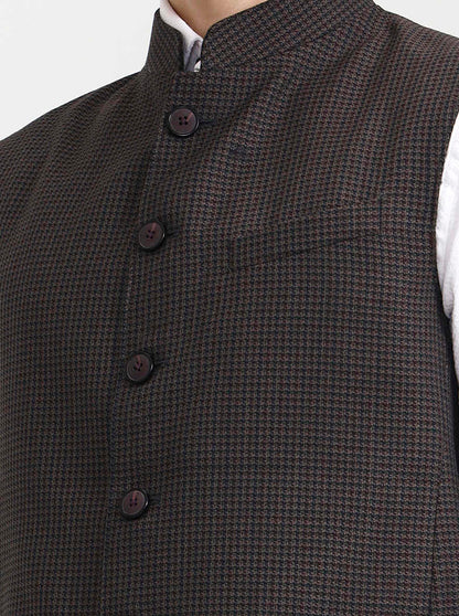 Maroon & Green Solid  Modi Jacket | JadeBlue