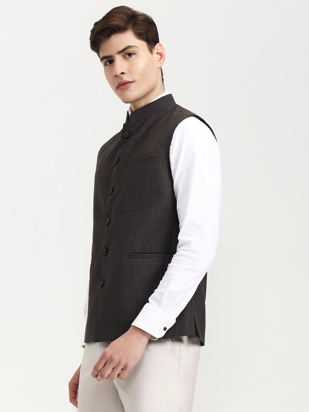 Maroon & Green Solid  Modi Jacket | JadeBlue