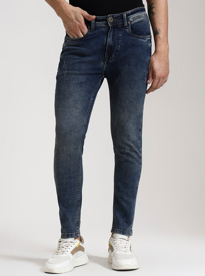 Mid Indigo Washed Rider Fit Jeans | JadeBlue