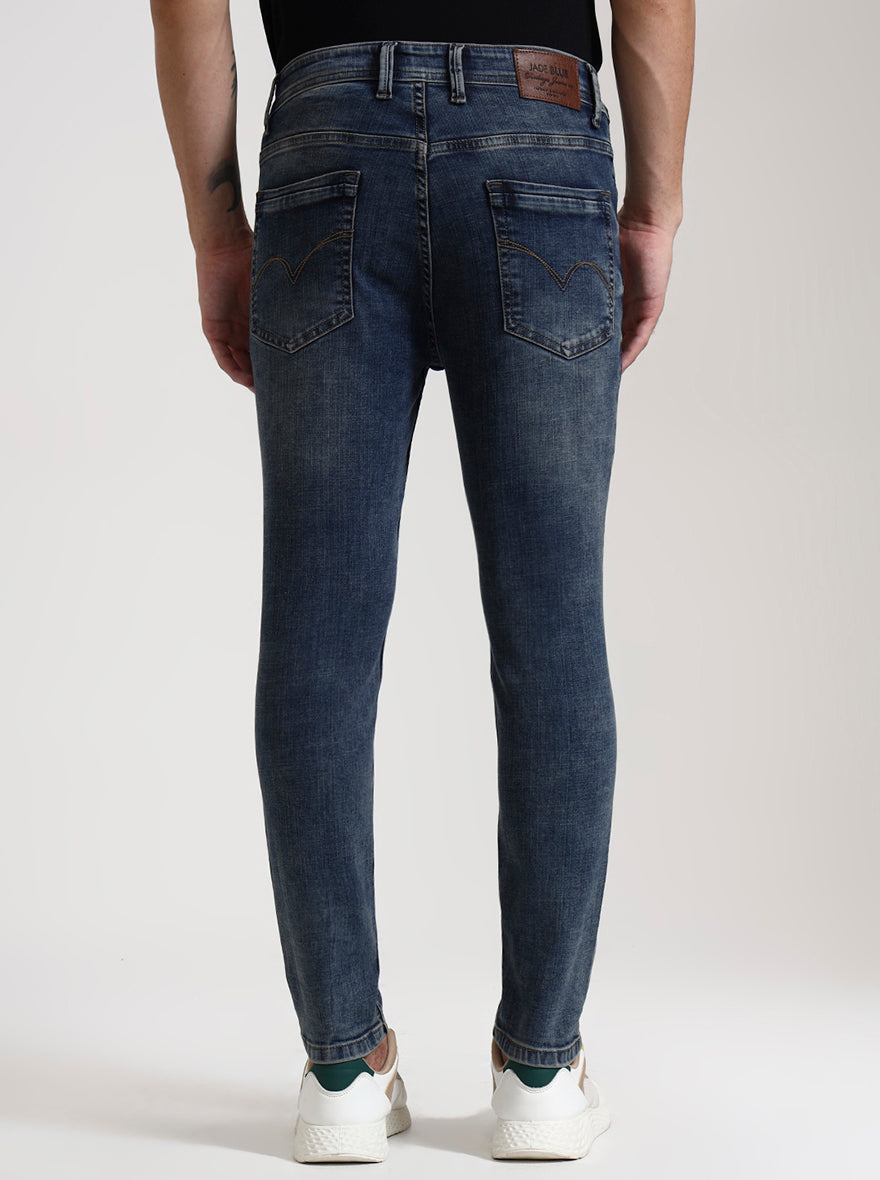 Mid Indigo Washed Rider Fit Jeans | JadeBlue