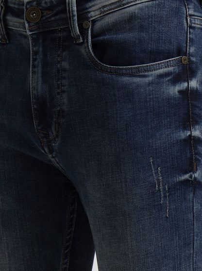 Mid Indigo Washed Rider Fit Jeans | JadeBlue