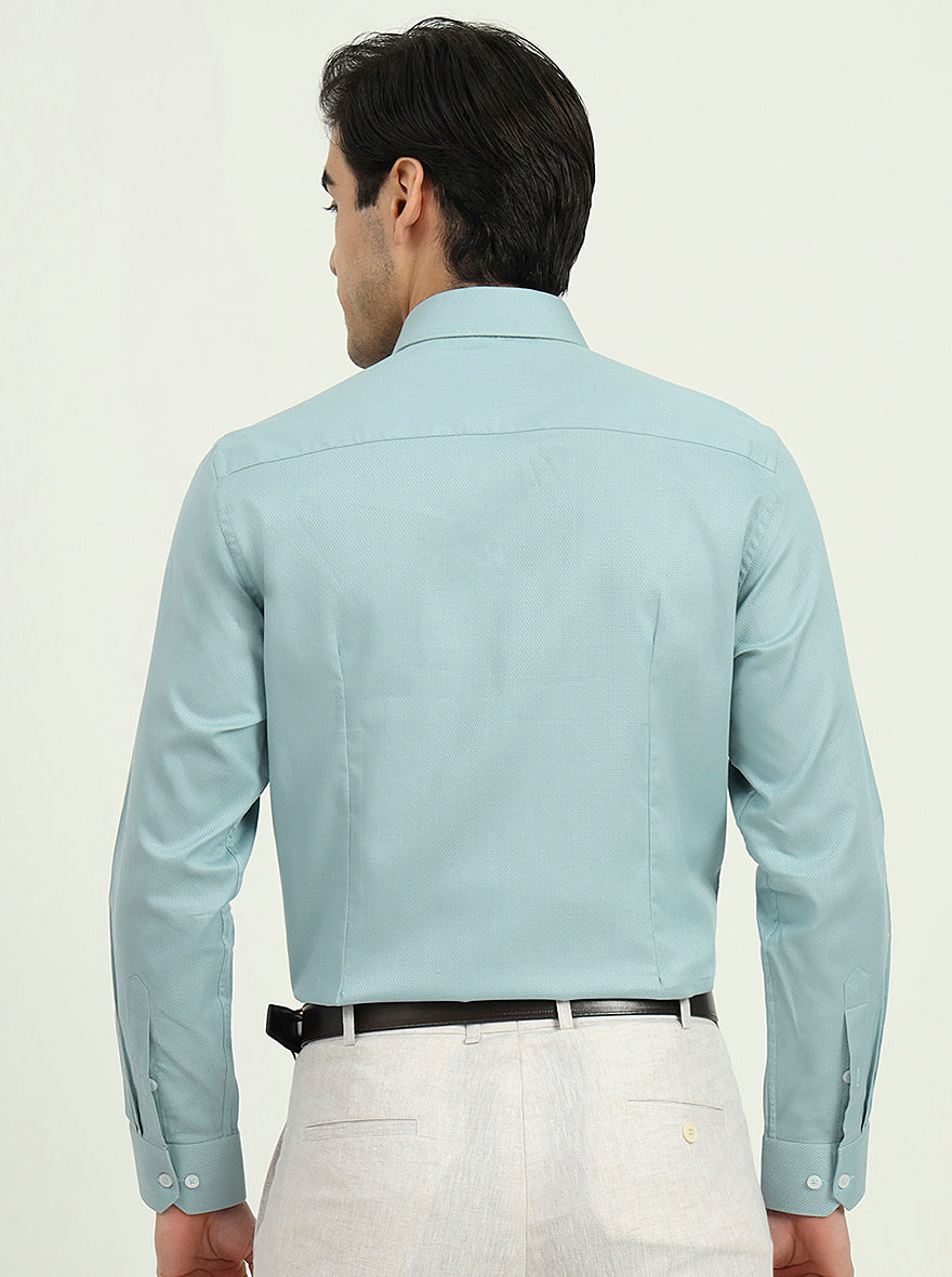 Pista Green Solid Slim Fit Formal Shirt | Greenfibre