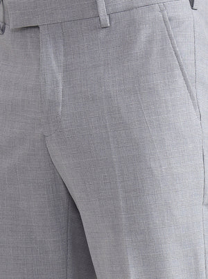 Light Grey Solid Slim Fit Formal Trouser | JadeBlue Youth
