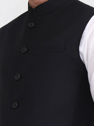 Black Solid Regular Fit Modi Jacket | JadeBlue