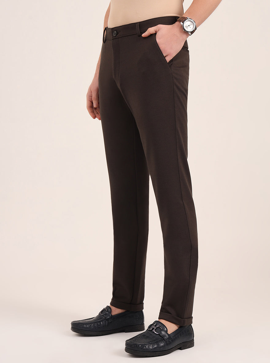 Olive Green Solid Slim Fit Club Wear Trouser | JB Studio