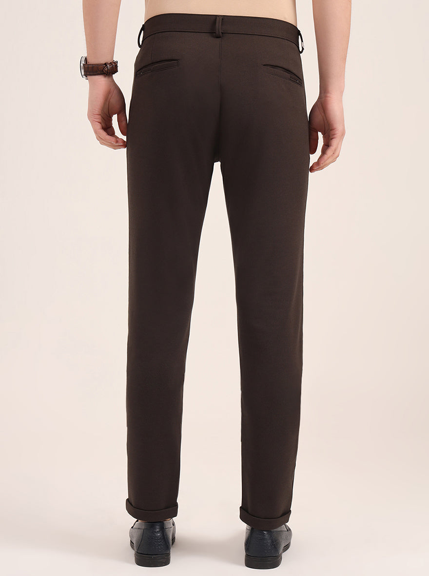 Olive Green Solid Slim Fit Club Wear Trouser | JB Studio