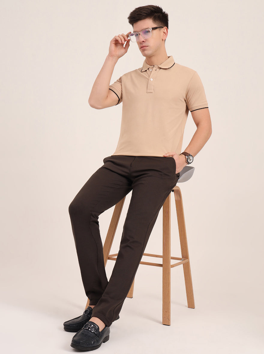 Olive Green Solid Slim Fit Club Wear Trouser | JB Studio