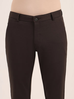 Olive Green Solid Slim Fit Club Wear Trouser | JB Studio