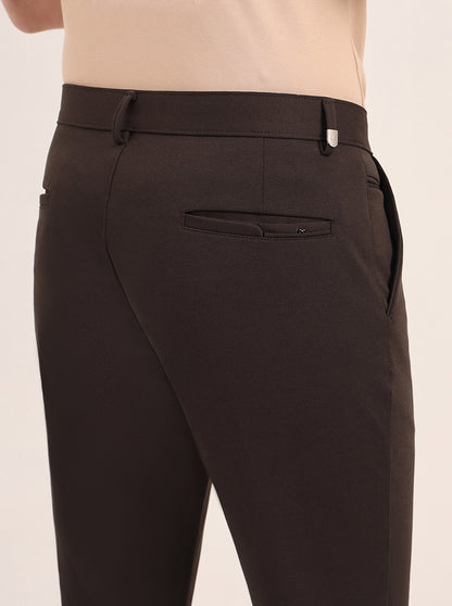 Olive Green Solid Slim Fit Club Wear Trouser | JB Studio