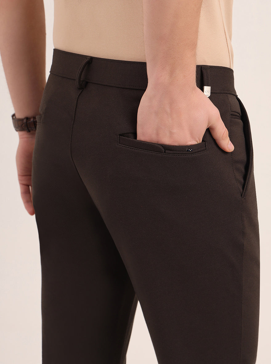 Olive Green Solid Slim Fit Club Wear Trouser | JB Studio