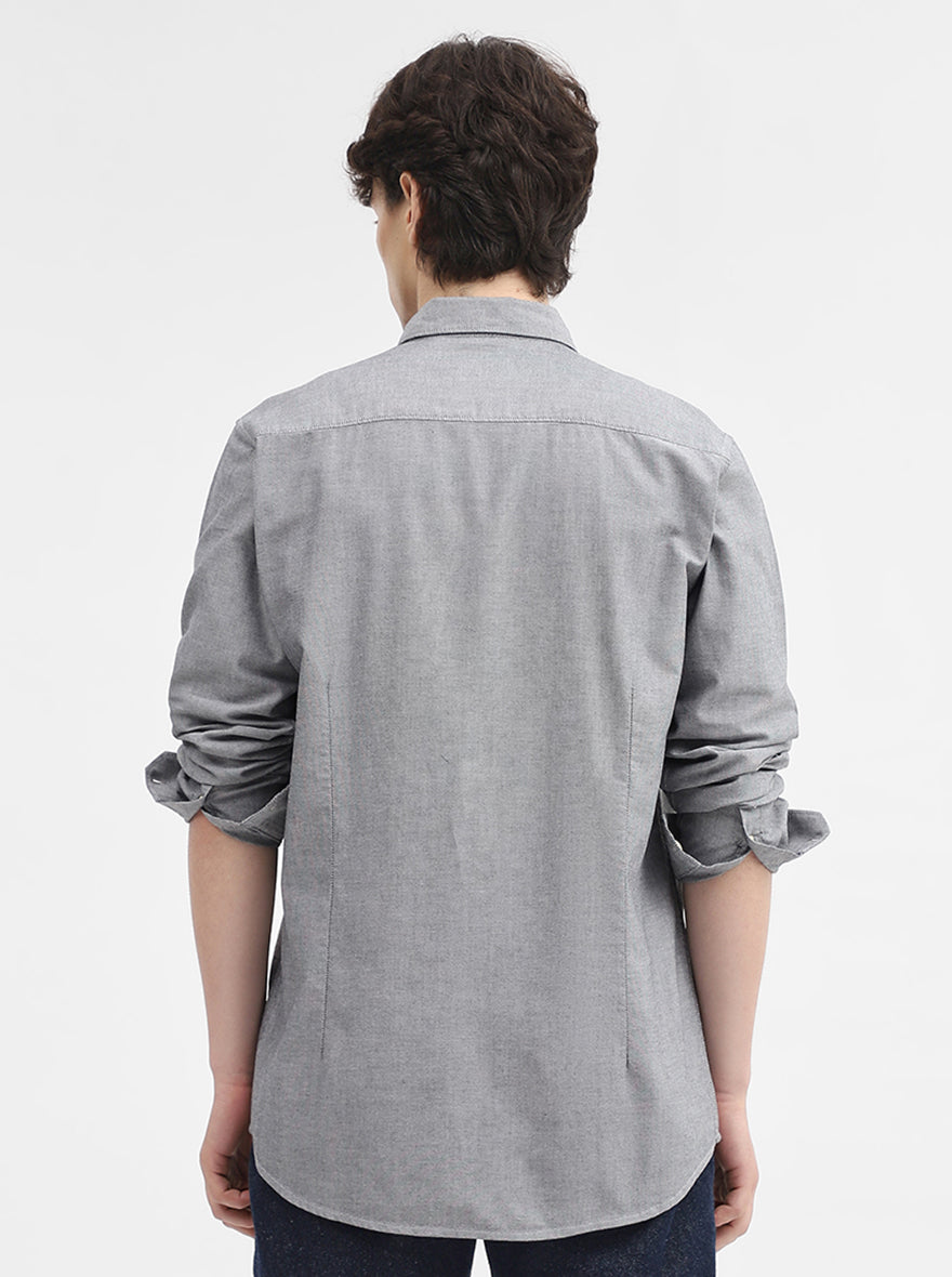 Black Solid Slim Fit Casual Shirt | JadeBlue
