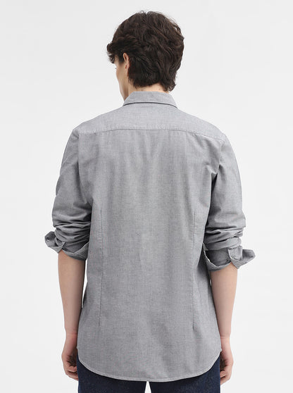 Black Solid Slim Fit Casual Shirt | JadeBlue