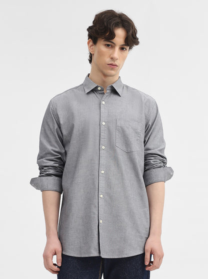 Black Solid Slim Fit Casual Shirt | JadeBlue