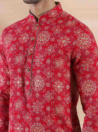 Rani Pink Printed Kurta | The Kurta Company