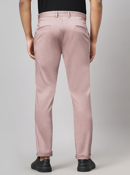 Onion Pink Solid Uno Fit Casual Trouser | JadeBlue