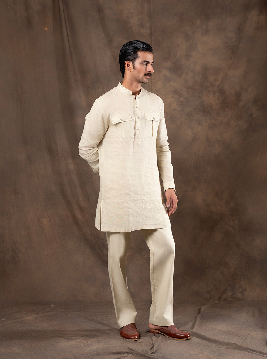 Pista Embroidered  Kurta Pajama | Virasana