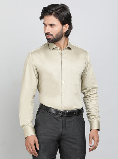 Fawn Solid Slim Fit Formal Shirt | Metal