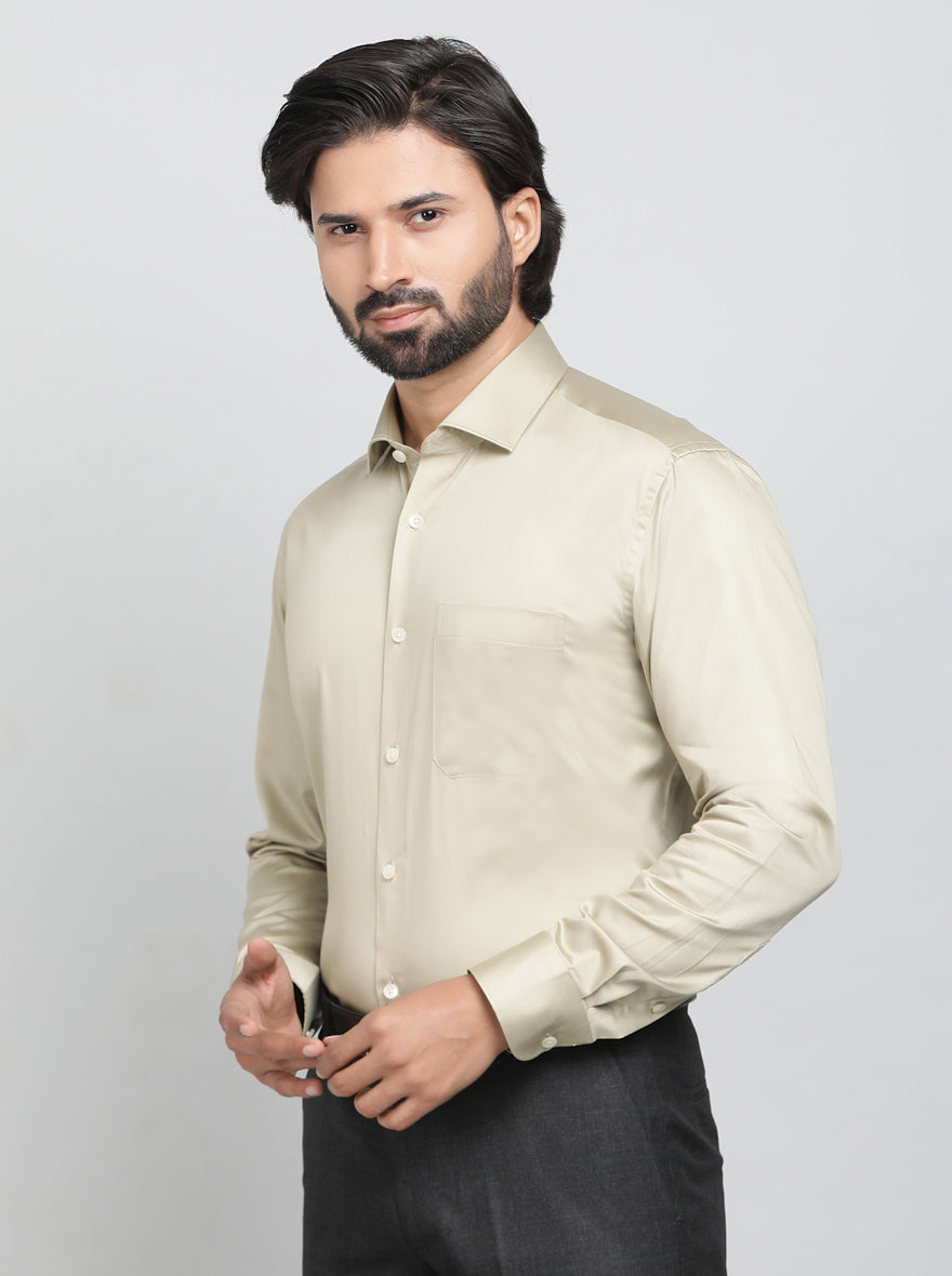 Fawn Solid Slim Fit Formal Shirt | Metal