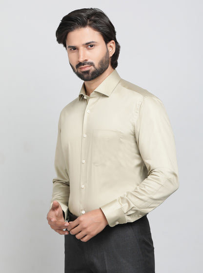 Fawn Solid Slim Fit Formal Shirt | Metal