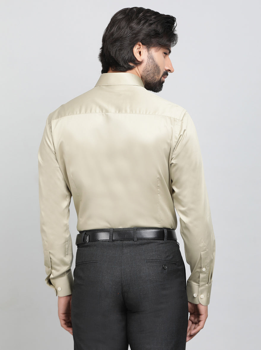 Fawn Solid Slim Fit Formal Shirt | Metal