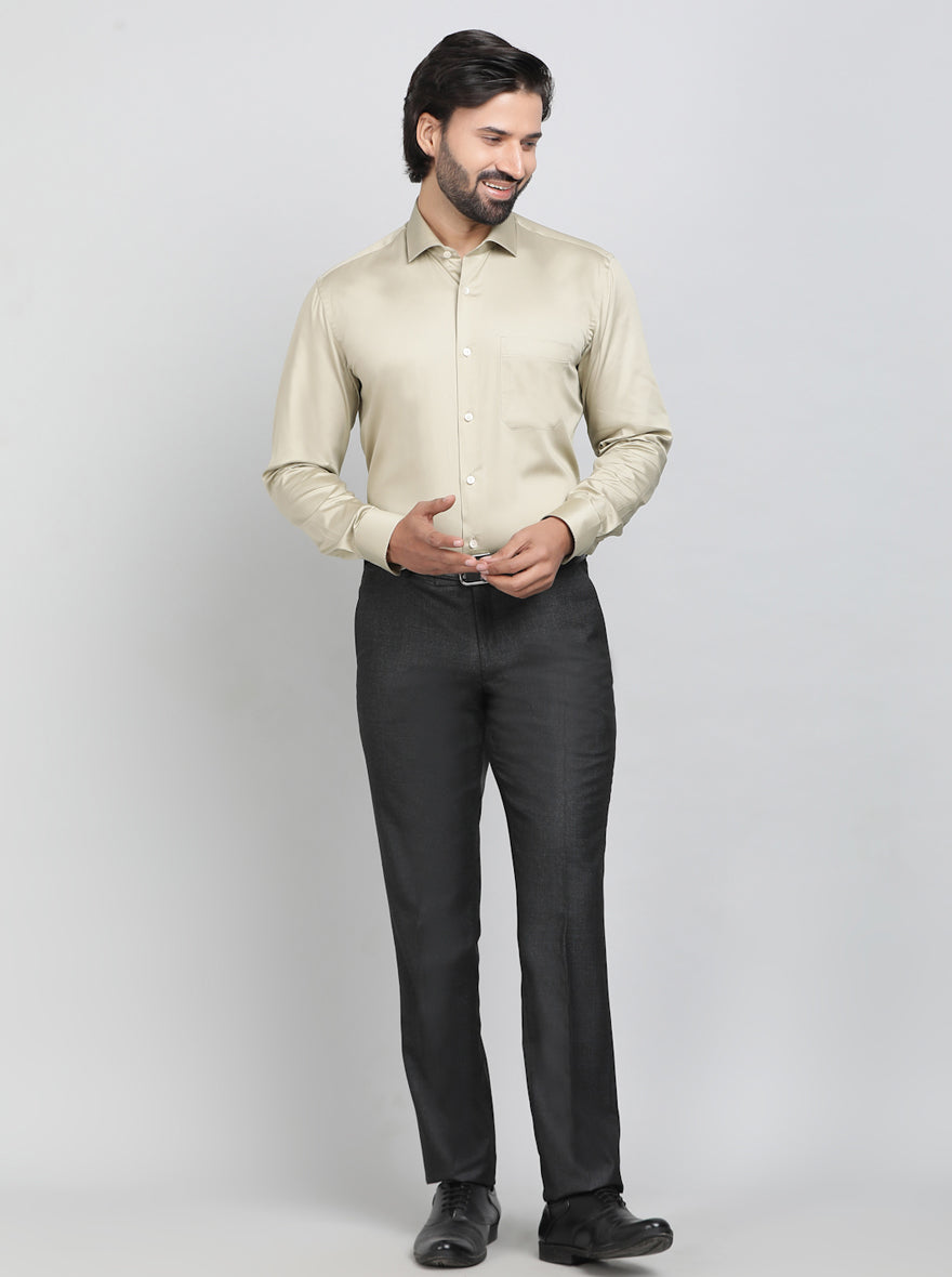 Fawn Solid Slim Fit Formal Shirt | Metal