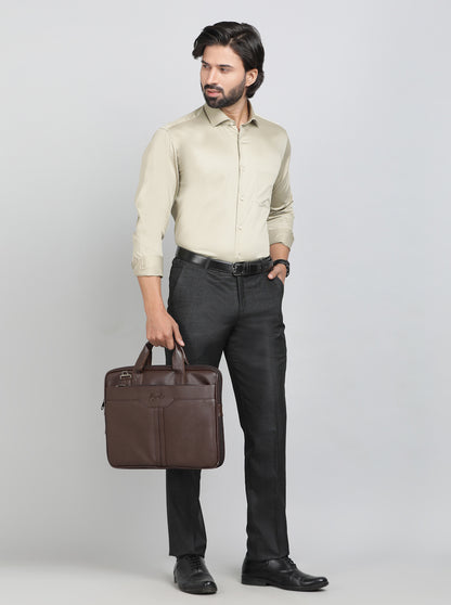 Fawn Solid Slim Fit Formal Shirt | Metal