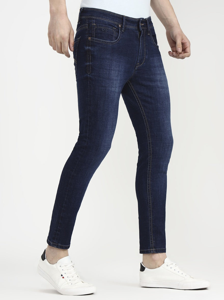 Dark Indigo Blue Solid Rider Fit Jeans | JadeBlue