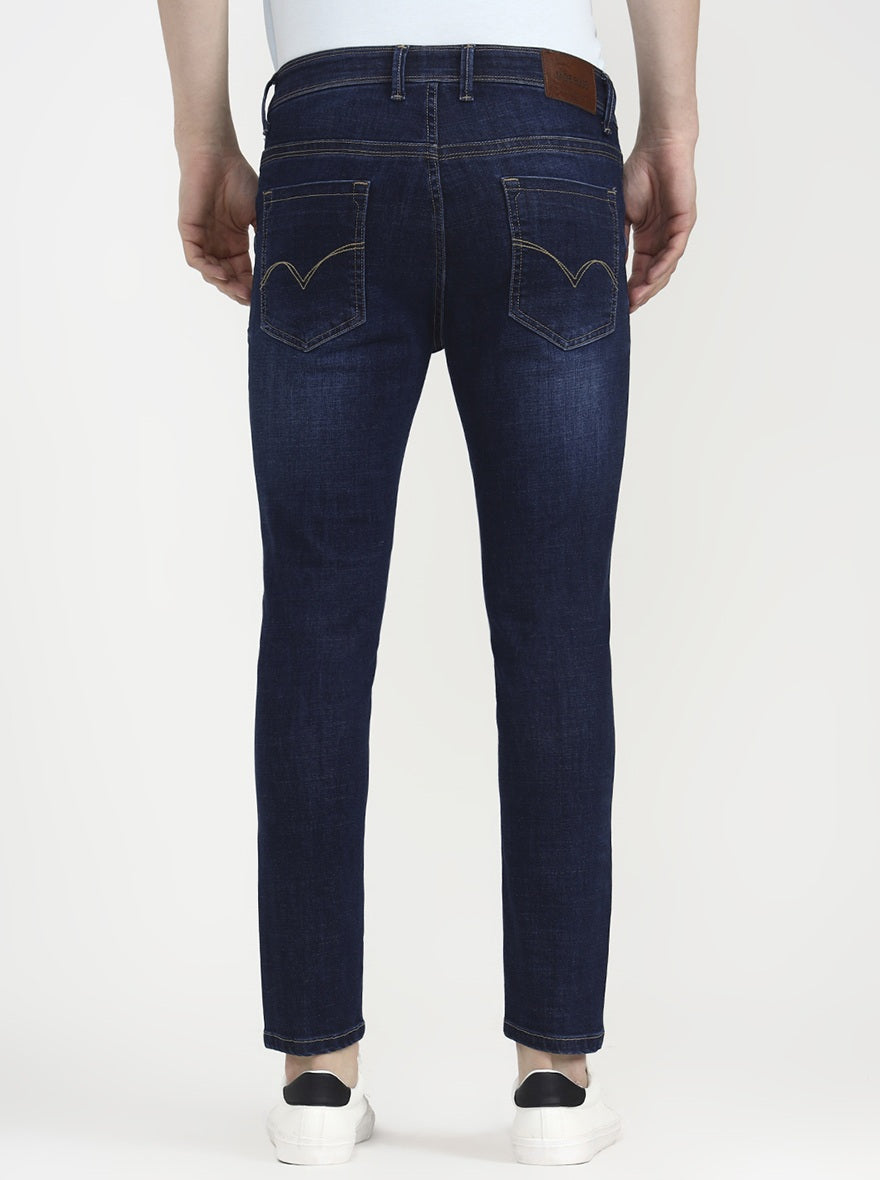 Dark Indigo Blue Solid Rider Fit Jeans | JadeBlue