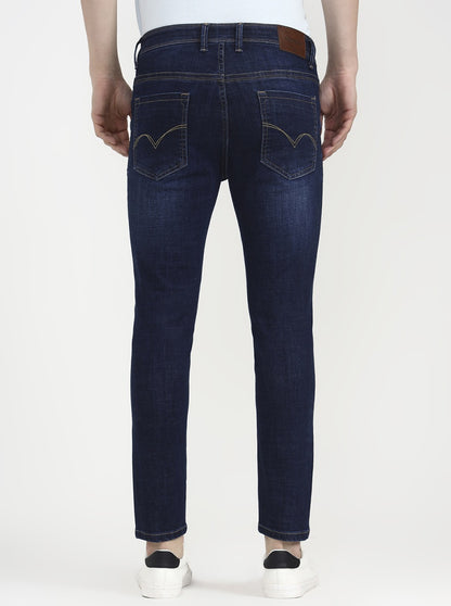 Dark Indigo Blue Solid Rider Fit Jeans | JadeBlue