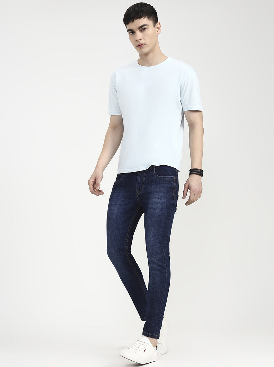 Dark Indigo Blue Solid Rider Fit Jeans | JadeBlue