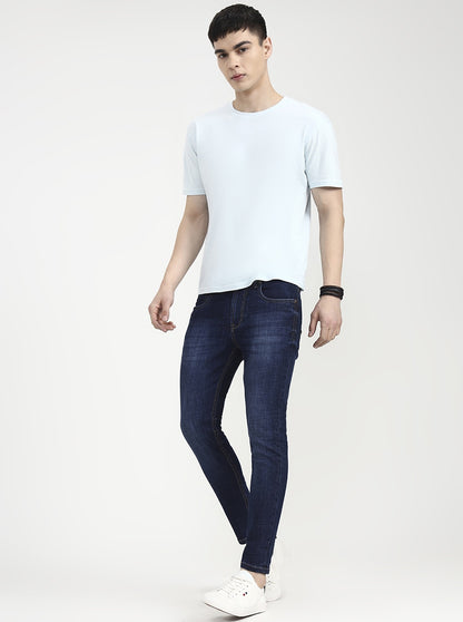 Dark Indigo Blue Solid Rider Fit Jeans | JadeBlue
